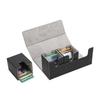 Mikankawa 4-in-1 Magnetic Deck Case Black PU Leather Trading Card Storage Box for 63.5 X 88 Mm and 59 86 Cards