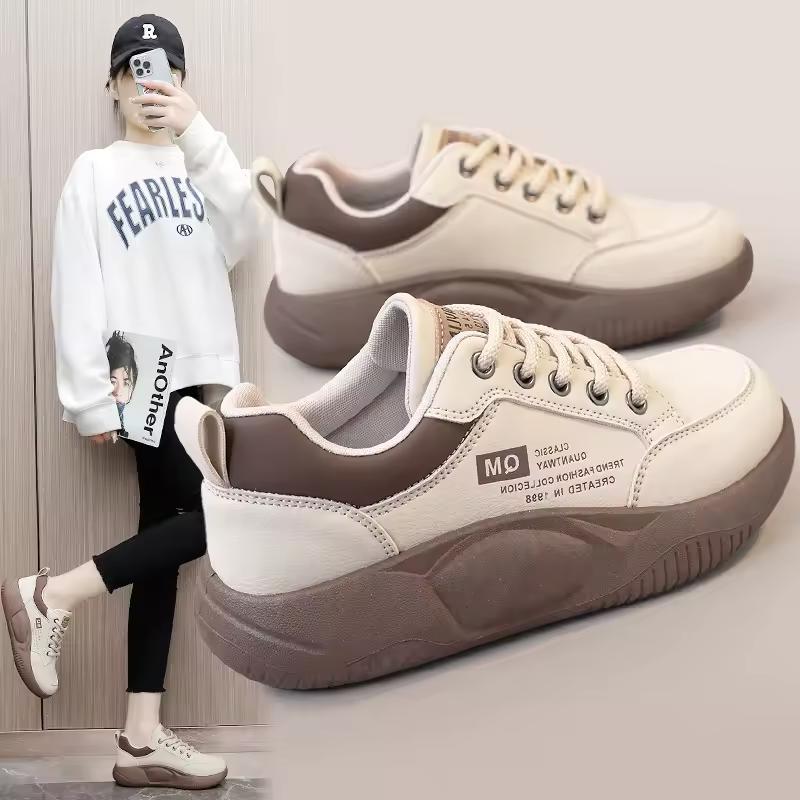 Women's Shoes Spring Autumn Thick Sole Elevated Shoes Sports Shoes Women's Shoes Student Street Casual Board Shoes