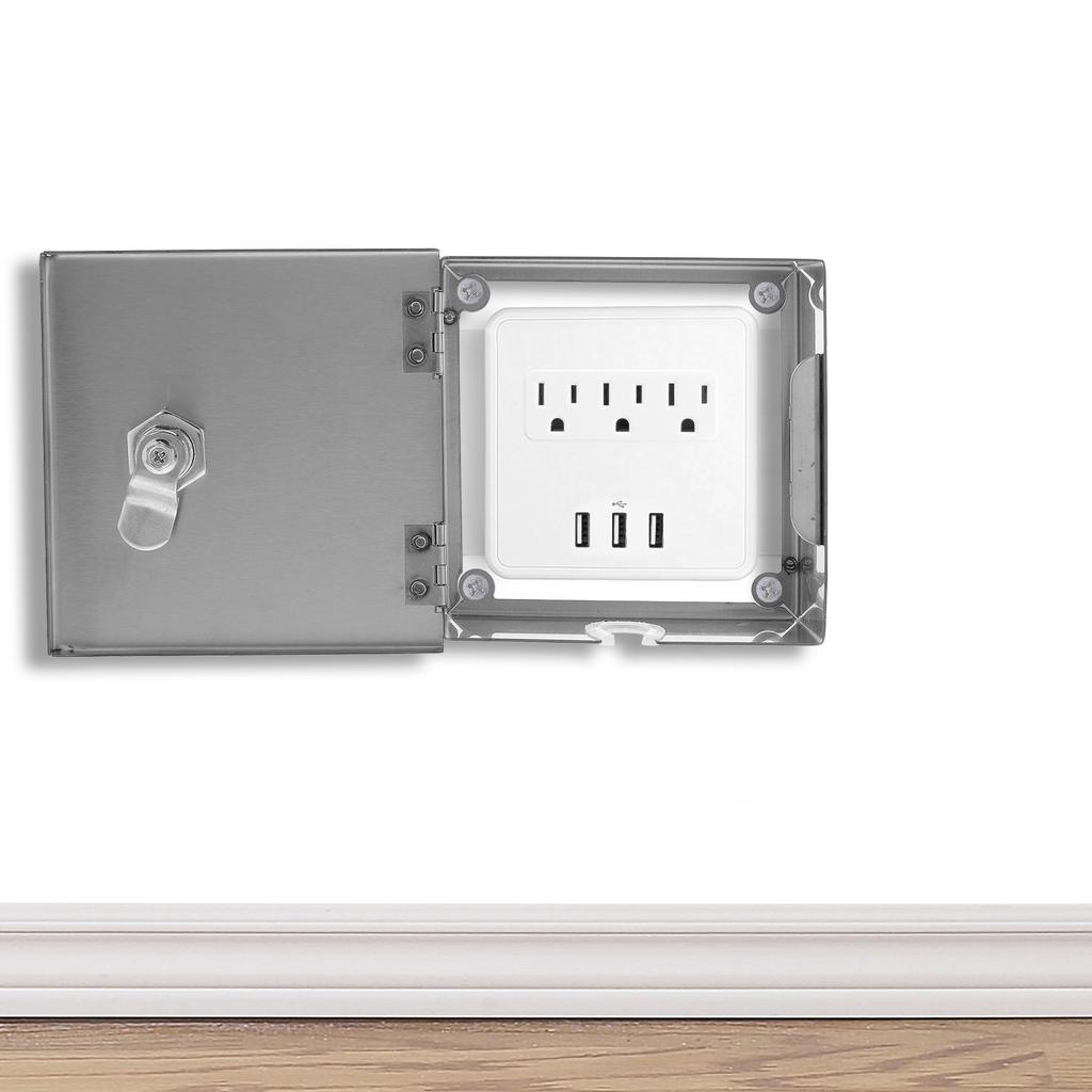 Stainless Steel Electrical Box Splashproof Lockable Socket Protector for Ev Charging Outdoor Switch Protection Rainproof Outlet