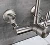WAZZJ Kitchen Wall Faucet Brushed Nickel Wall Mounted Faucet 3" to 9" Adjustable Spread