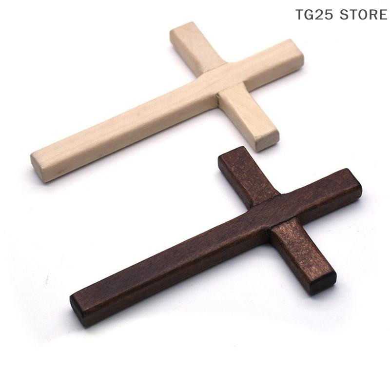 1Pcs Two Color Wooden Cross Hanging Wall Large Long Crucifix 12cm(4.7in) Christian Wooden Cross