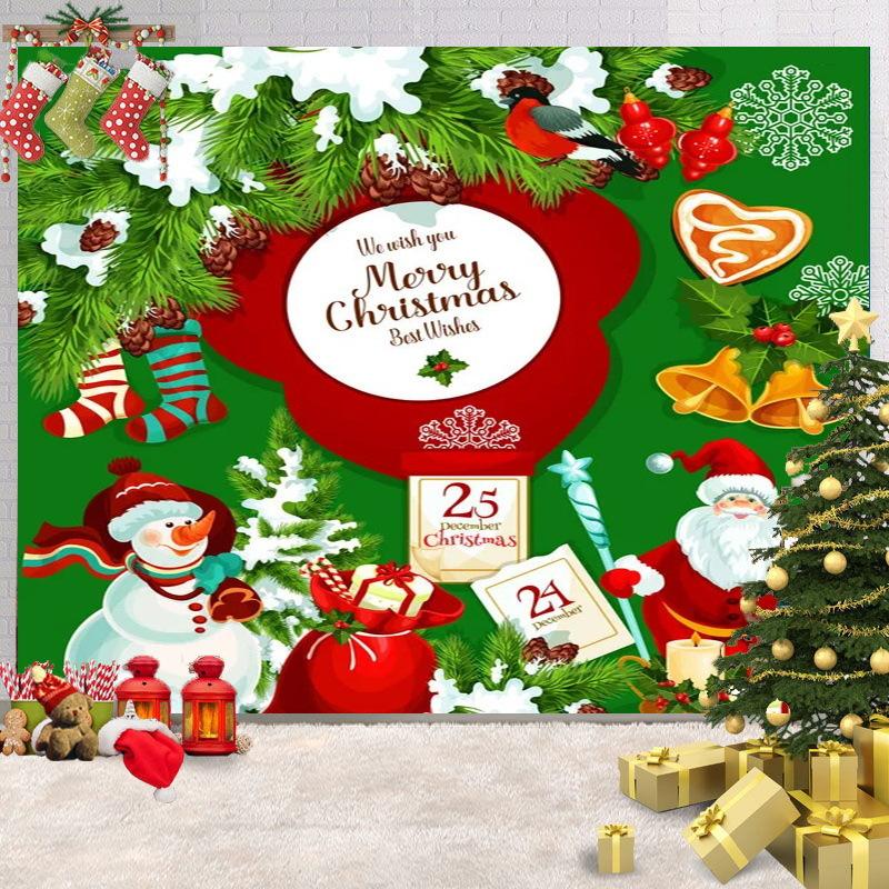 Christmas Spirit Blessing Message Digitalprinted Polyester Tapestries Living Rooms Bedrooms Macrame Wall Hanging Room Decor