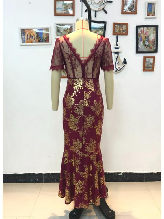 2025 Elegant European & American Women's Spring/Summer Hot Stamping Dress