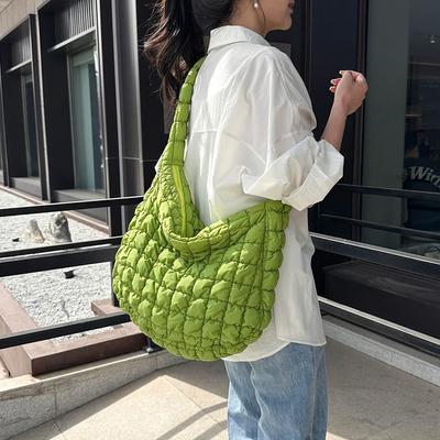 Borsa a tracolla imbottita trapuntata per donna Borse a tracolla a bolle plissettate Borse a tracolla a nuvola Grande borsa a secchiello Borsa firmata Borse arricciate 2024