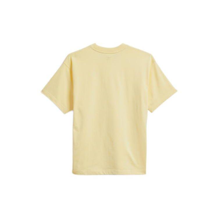 Adidas Originals X Pharrell Williams Solid Logo Print Short Sleeve T-Shirt Unisex Tops Yellow H47003