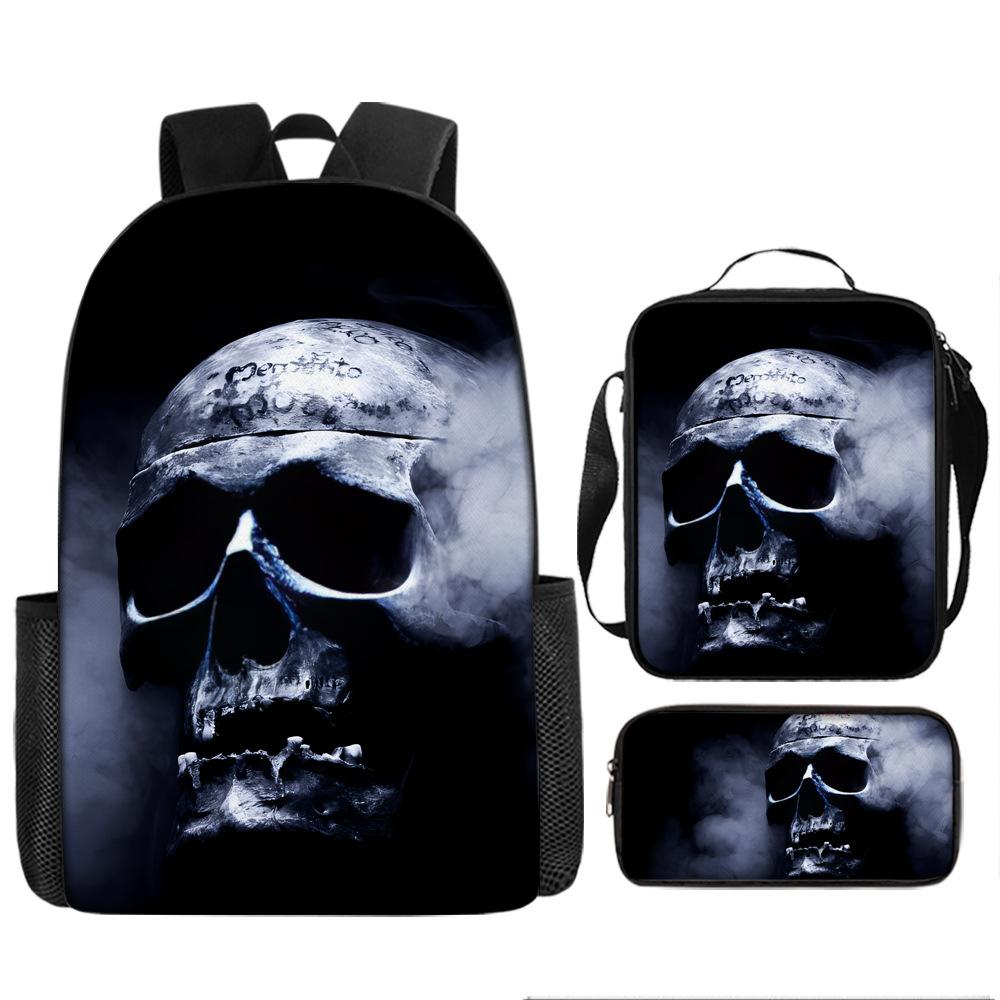 Skull Schoolbag for Primary School Students, Kindergarten New Schoolbag for Boys and Girls, Grades 2345 and 6