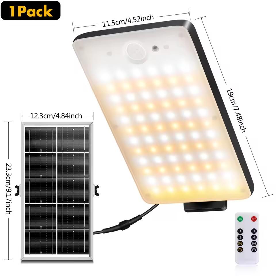 

Solar Outdoor Lights 6000mAh Large Battery 1200LM Security Lights with Remote Control IP65 Waterproof 4 Modes Solar Motion Light 1200LM білий