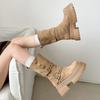 Brown retro Maillard platform thick-soled high-heeled Martin boots women's 2025 new autumn thin and heightened medium boots