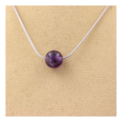 Stones and Minerals. Necklace 1 Pearl Garnet 8 Mm Stainless Steel Chain.