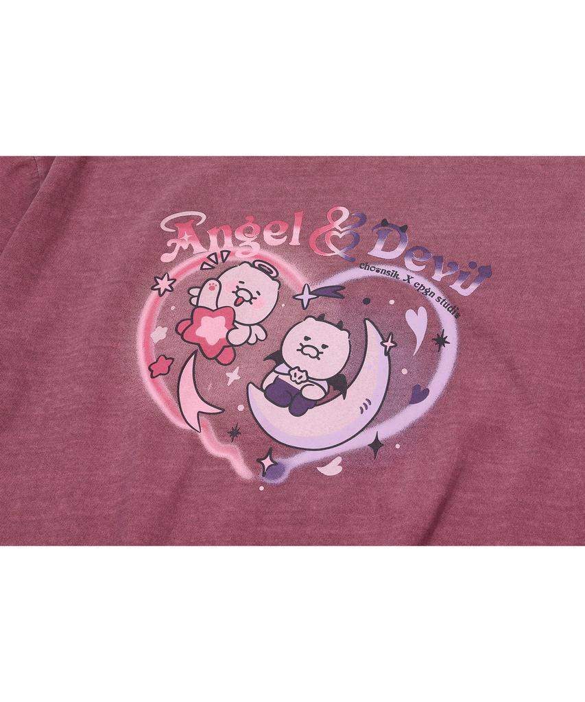 CPGN STUDIO [Cpgn X Kakao Friends] Destiny Chunsik Pigment Short Sleeve T-Shirt Dusty Pink