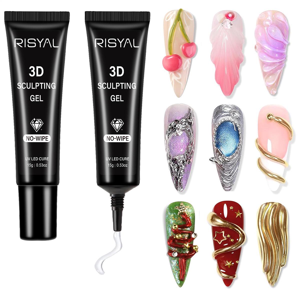 

3D Не растекающийся гель-клей: Легко стираемый клей для нейл-арта с эффектом водной ряби