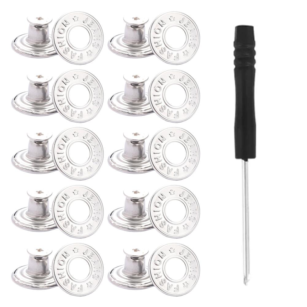 Screw Button Metal Jean Button Metal Jeans Buttons Repair Kit Replacement Briefly Tighten Or Loosen Leather Crafts