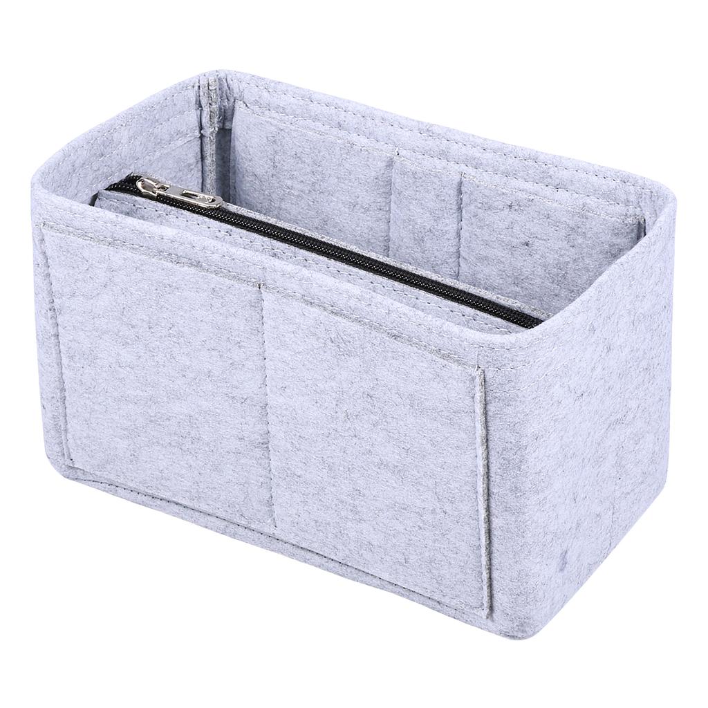 2 in 1 Filz-Einsatztasche Geldbörsen-Organizer Einsatzfutter Reise Tragbare Make-up-Tasche Stütz-Aufbewahrungstasche für die meisten Handtaschen Tragetaschen NEU