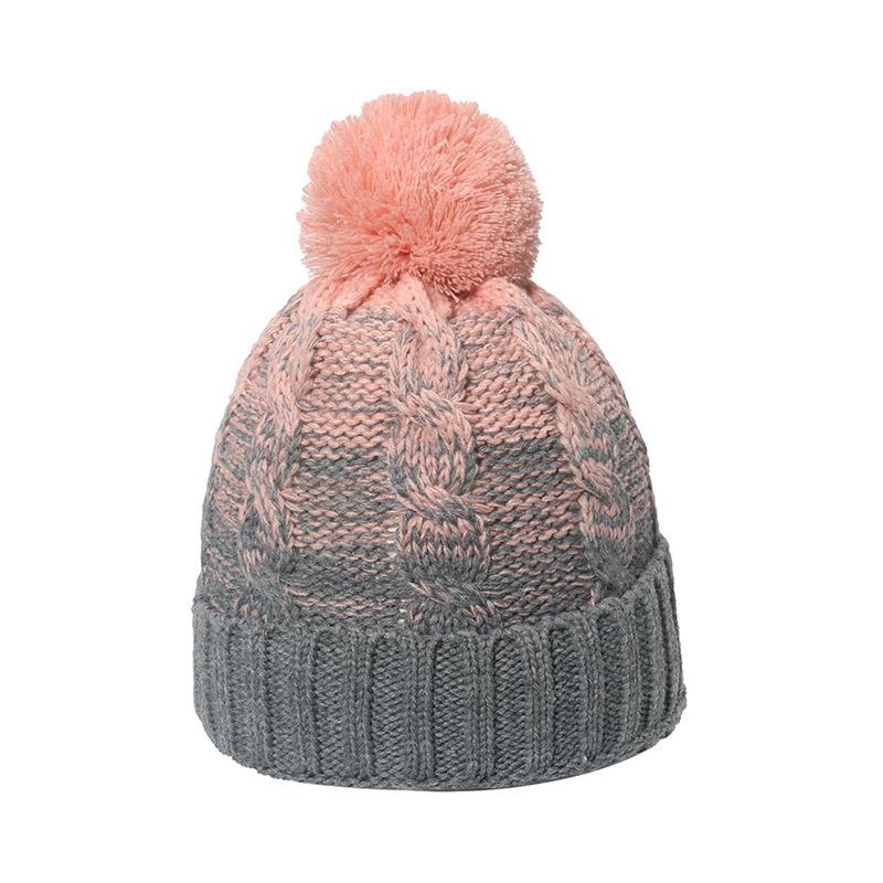 Gradually change knitted hat women's fashion versatile Korean version velvet warm hat Japanese autumn and winter knitted hat women's ins
