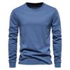 Solid Color Cotton T Shirt Men Casual O-neck Long Sleeved Mens Tshirts New Autumn High Quality Colorful T-shirt For Men