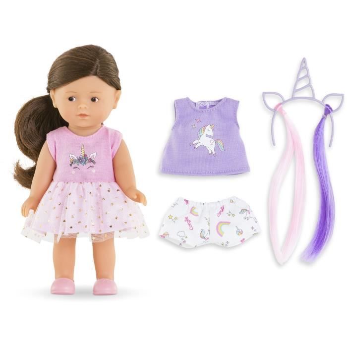 Mini poupée - COROLLE - Romy Licorne - 20 cm - senteur vanille - prêt à offrir