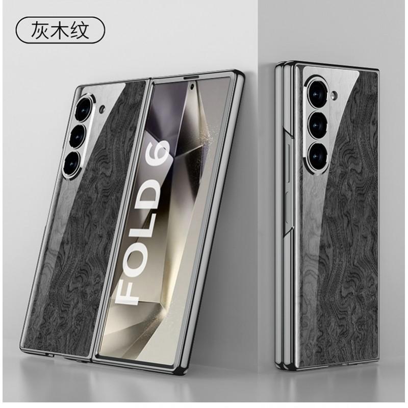 Galaxy Z Fold6 Hülle Galvanisierte Glasrückseite Hartschalen-Schutzhülle Damen Anti-Drop Faltbares Telefon