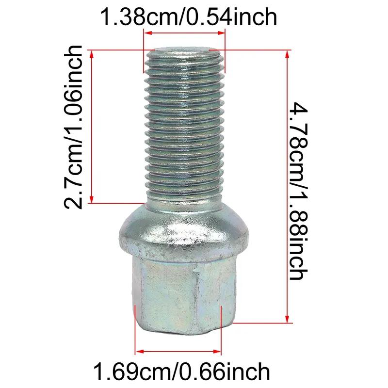 M12x1.5 M14x1.5 Wheel Tyre Bolt Locking Screw Automobiles Wear Parts Bolts Replacement Car Accessories High Quality Material