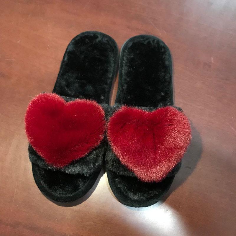 Женские тапочки из коровьего хлопка, теплые домашние милые мягкие плюшевые домашние тапочки 40-41 красный