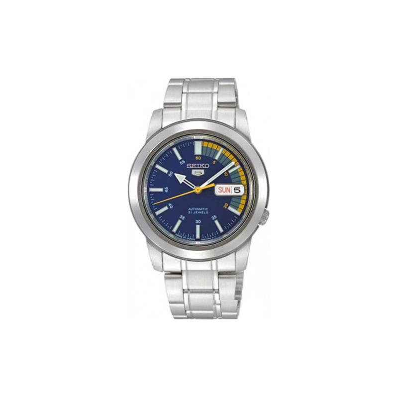 SEIKO 30 meters waterproof Automatic Steel Strap men s watch blue dial SNKK27K1 синий