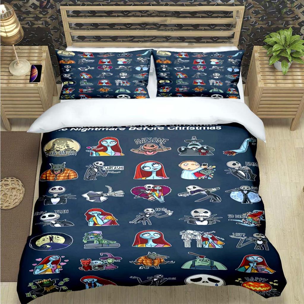 Horror Film The Nightmare Before Christmas Print Bedding Sets Bed Supplies Set Duvet Cover Bed Comforter Set Bedding Set Gift