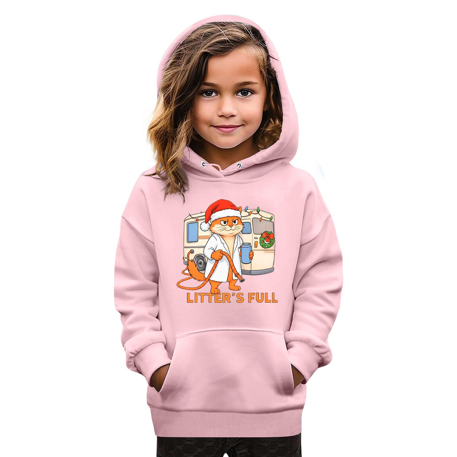 

Толстовки для девочек-подростков, толстовки с длинным рукавом, пуловер с завязками, симпатичная толстовка большого размера 120 розовый