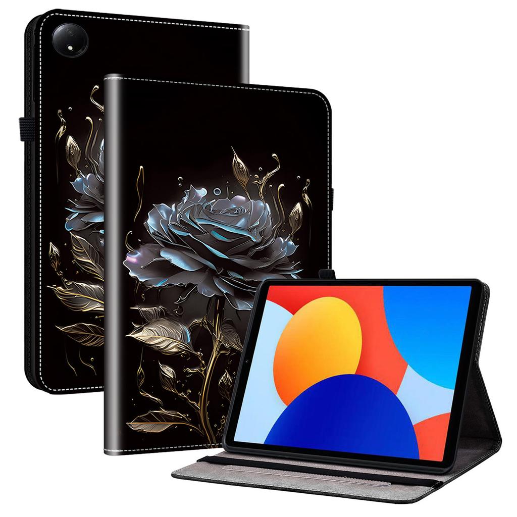 For Xiaomi Redmi Pad SE 4G 8.7 Inch Leather Case Pattern Printed Stand Tablet Cover with Card Slots