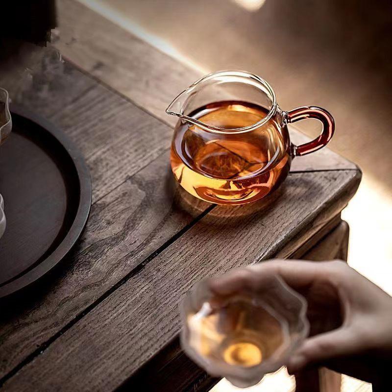 200ml Heat Resistant Glass Fair Cup Household Pourer Glass Creamer Pot Coffee Tea Glass Dispenser Chahai Kungfu Tea Set Accessor