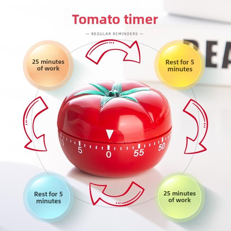 Rajčatový časovač Elektronická kuchyňská připomínka Pomodoro Mechanický odpočítávací budík Kuchyňský nástroj na vaření Herní časovač Hodiny
