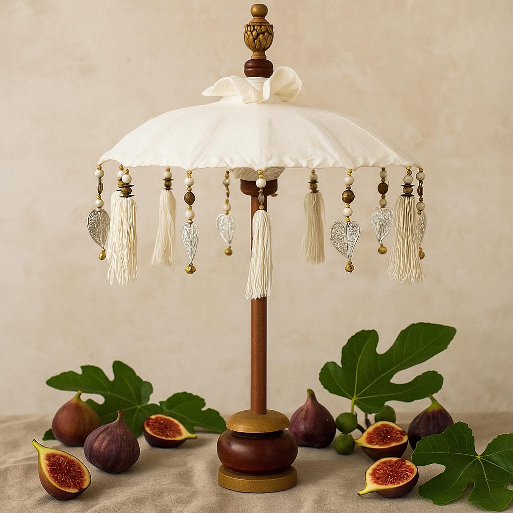 Home Decor Parasol Canvas Natural 40cm Bali