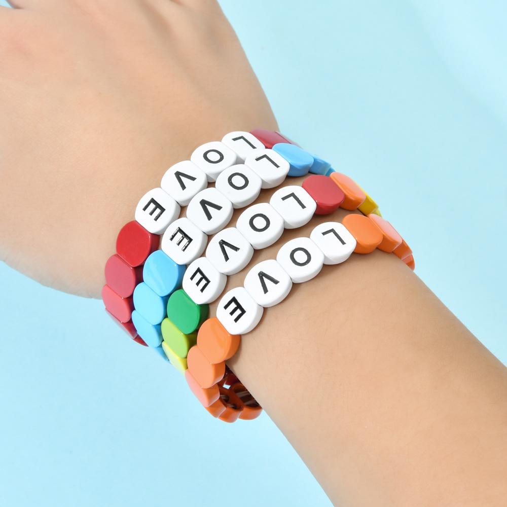 Fashion Bracelet Alloy Paint New Bracelet Honeycomb LOVE Bracelet