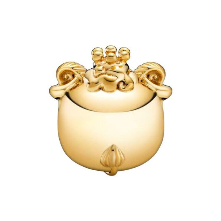 Pandora Moments Personalized Shiny Little Lamb Charm Women Charm Gold 768583C01