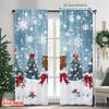 2ks 2D plochý tisk Veselé Vánoce Párty Závěsy Vánoční sněhová lesní scéna Odolný Polyester Bez Elektřiny Párty