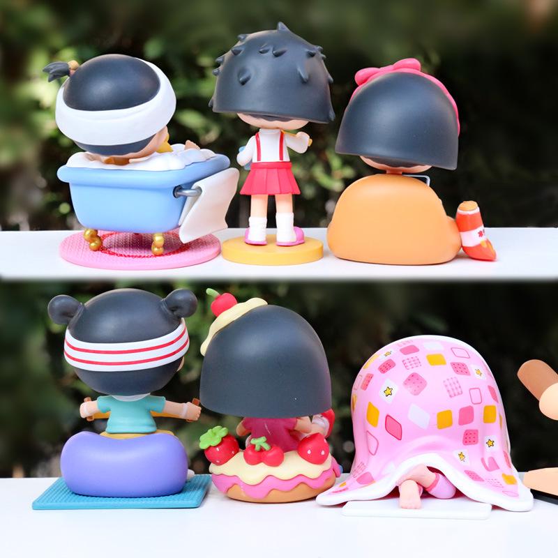 Cute Chibi Maruko-chan Figurine: Daily Series Cartoon Girl Doll Decor