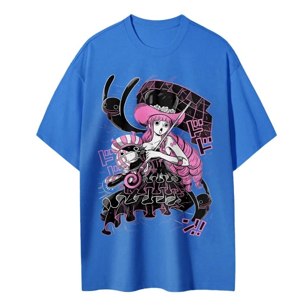 One Piece Unisexs and Womens Tshirt Perona Japan Anime Retro Tee Summer and Spring New Boys Short Sleeves Parentchild Outfits