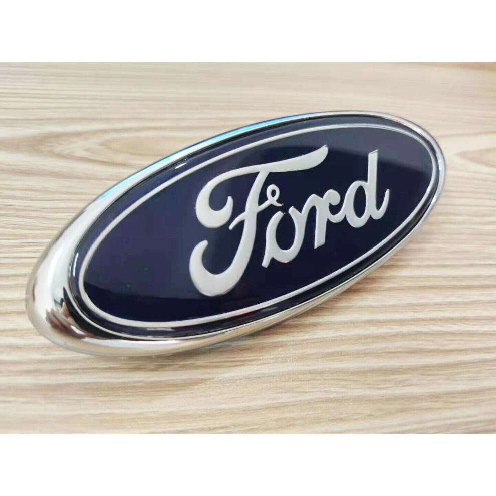 Per Emblema Ford Ovale Blu/Cromo 145x 60mm Emblema Anteriore/Posteriore Focus Mondeo Transit