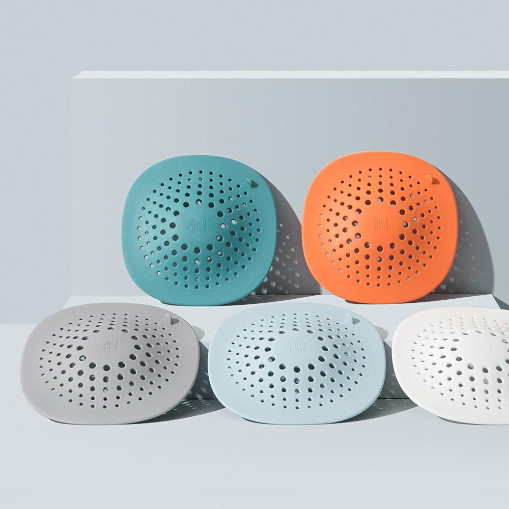 Silicone Floor Drain Cover Anti-Odor Anti-Clog Suitable for Kitchen Sink Bathroom Drain with Hair Filter Accessory Tool