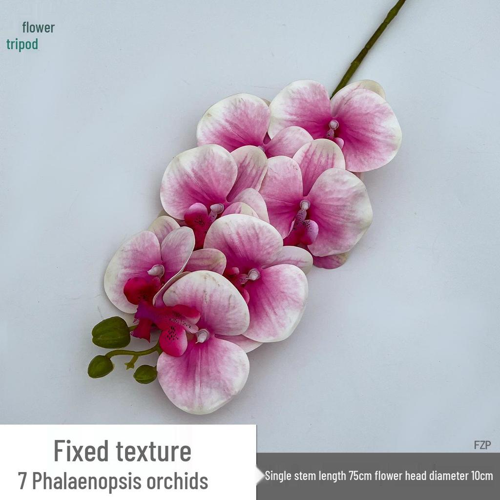 Set of 7-Head 3D Phalaenopsis Artificial Flowers for Home & Wedding Decor