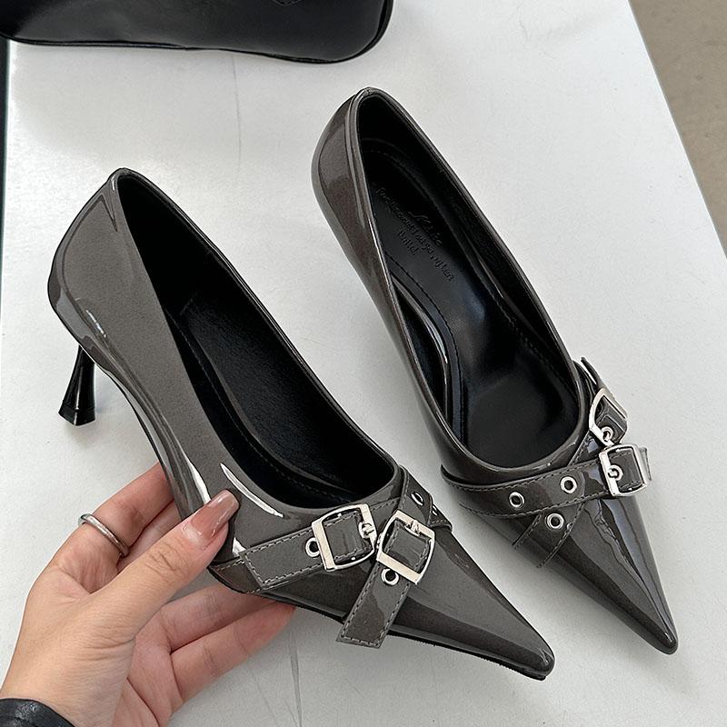 Mode Damen Slipper Schuhe Mode Metall Schnalle Damen High Heels Schuhe Pantoletten Spitzschuh Damen Absatz Pumps Schuhe Neu In 2025