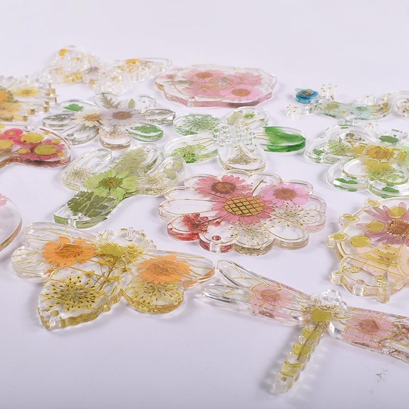 Resin Jewelry Molds Keychain Resin Molds Flower/Animal Silicone Molds for Resin Casting Pendants,Keychains,Earrings