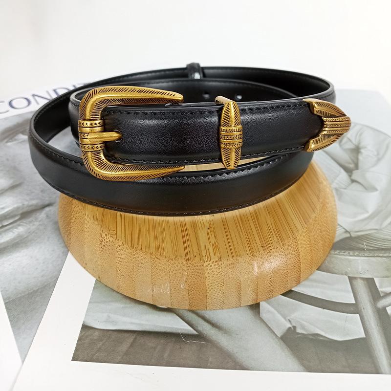 Fire sesonger tilgjengelig Nytt belte Dame Skinn Mote Allsidig Jeansbelte Dekorasjon Med Skjørt, Dress, Genser Midjedeksel