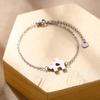 Geometric Animal Bracelet Featuring Dog Cat Owl And Dolphin Charms Minimalist Fashion Jewelry