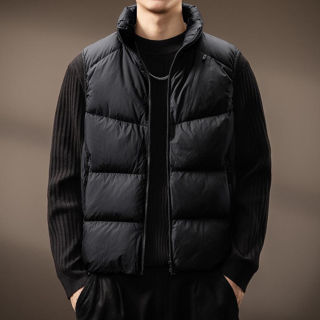 Men's Trendy Stand Collar Down Vest - Autumn/Winter Warm Workwear Jacket