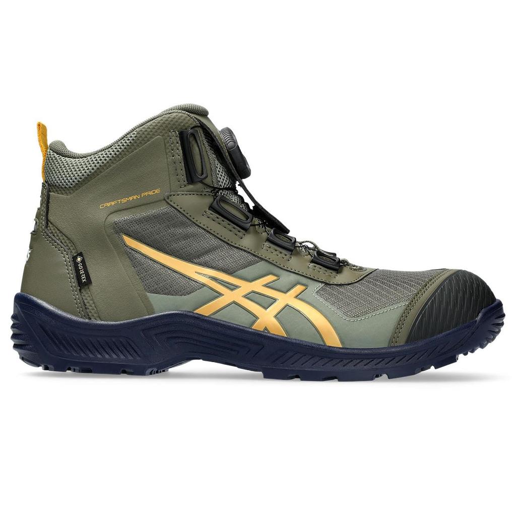 Asics Working Winjob CP604 300 Safety Work Mantle Green X Tiger Size Cm G-TX Shoes Yellow, 28.0