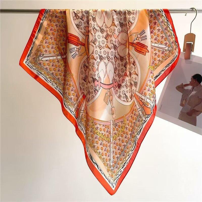 70 silk scarf square scarf high sense fashion versatile professional simulation silk small scarf versatile printed women's silk scarf