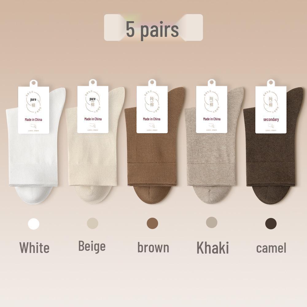 Damskie skarpety bawełniane do połowy łydki 2025 - Odprowadzające pot, oddychające, antybakteryjne i ciepłe na jesień/zimę.