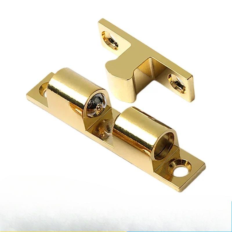Furniture Door Ball Latch Brass Double Roller Spring Ball Catch Latches Cabinet Closet Door Adjustable Tension Latch