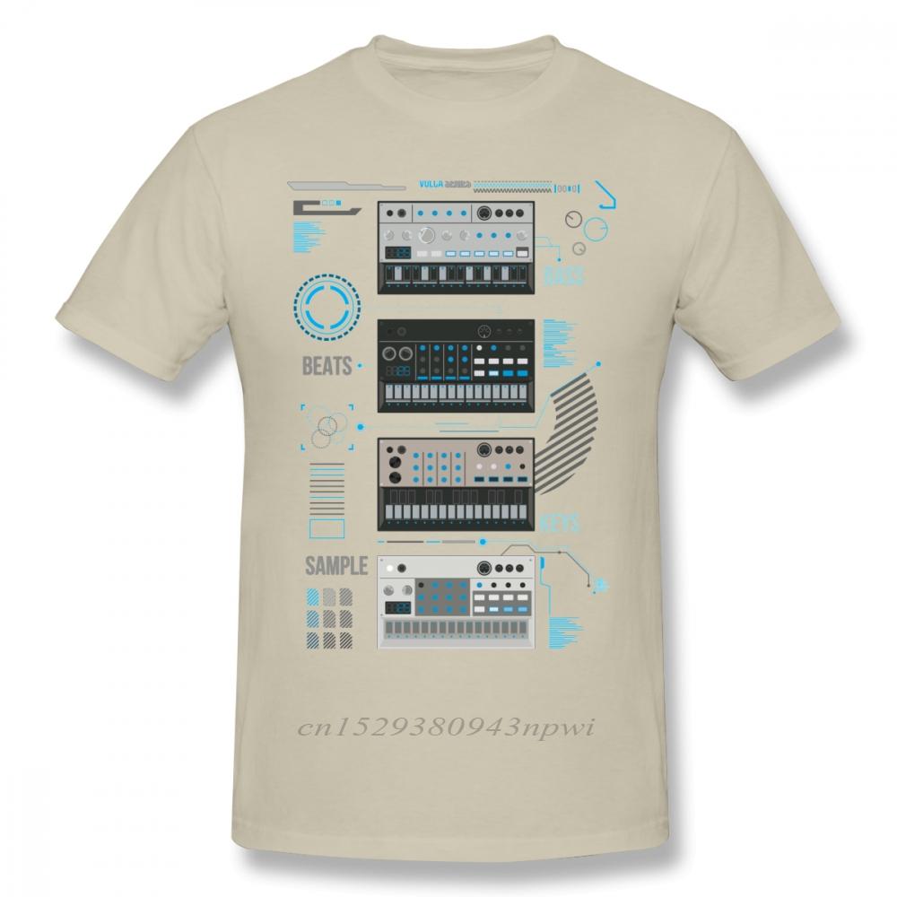 For Unisex Korg Volca Keys Series Basic Blue Music T Shirt Quality Print Rock And Roll Round Collar Plus Size Tee Shirt