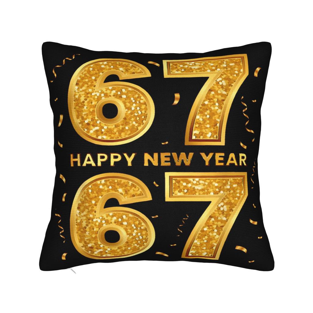 Six Seven 67 Meme Happy New Year Pillow Case Novelty Pillow Cover Print Pillowcases For Chair Sofa Home Decor