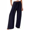 Spring and Summer Women's Pants Cotton Linen Wide Leg Beach Pants Casual Pants